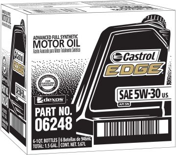 Castrol 06248 Edge 5W-30 Advanced Full Synthetic Motor Oil Quart Bottles